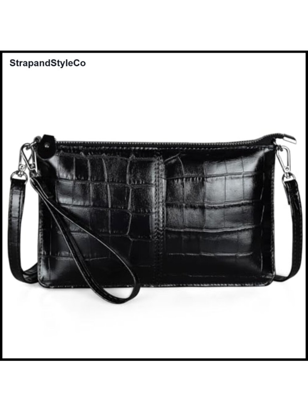 Genuine Leather Small Crossbody Wristlet Wallet Purse Clutch